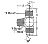 2030 Male Pipe to Male JIC Tee Adapter